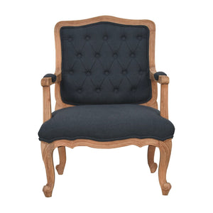 Navy Blue Linen French Style Chair | Harvey Bruce Blinds, Shutters & Interiors 