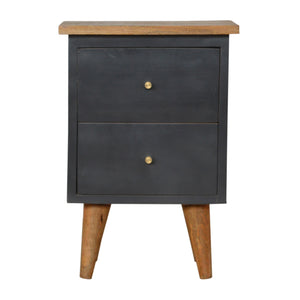 Charcoal Black Hand Painted Bedside-Harvey Bruce Interiors