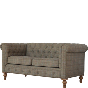 Multi Tweed 2 Seater Chesterfield Sofa - Harvey Bruce Interiors