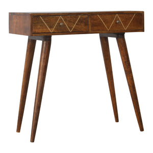 Geometric Brass Inlay Console Table | Harvey Bruce Blinds, Shutters & Interiors 