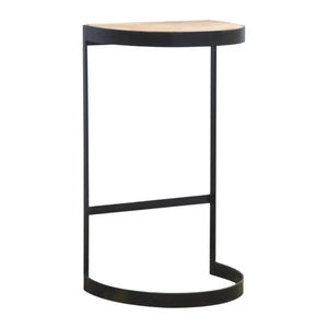 Industrial End Table with Wooden Top | Harvey Bruce Blinds, Shutters & Interiors 