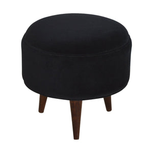 Black Velvet Nordic Style Footstool | Harvey Bruce Blinds, Shutters & Interiors 