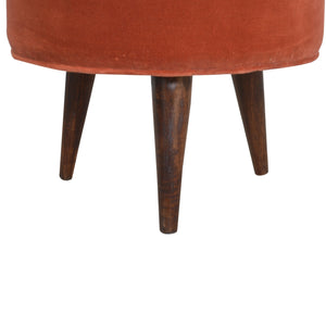 Brick Red Velvet Nordic Style Footstool | Harvey Bruce Blinds, Shutters & Interiors 