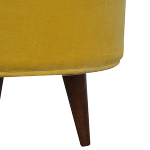 Mustard Velvet Nordic Style Footstool | Harvey Bruce Blinds, Shutters & Interiors 