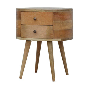 Rounded Bedside Table | Harvey Bruce Blinds, Shutters & Interiors 