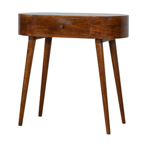 Chestnut Rounded Small Console Table | Harvey Bruce Blinds, Shutters & Interiors 